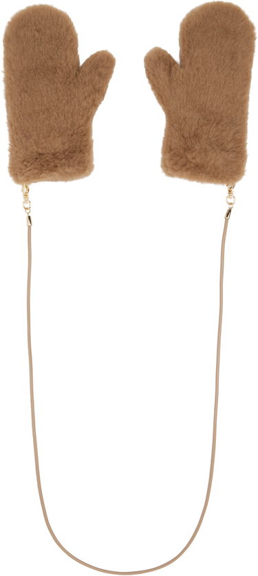 Rukavice Max Mara Max Mara Ombrat2 Faux Fur Mittens Hnedá | 2524566052600, 0