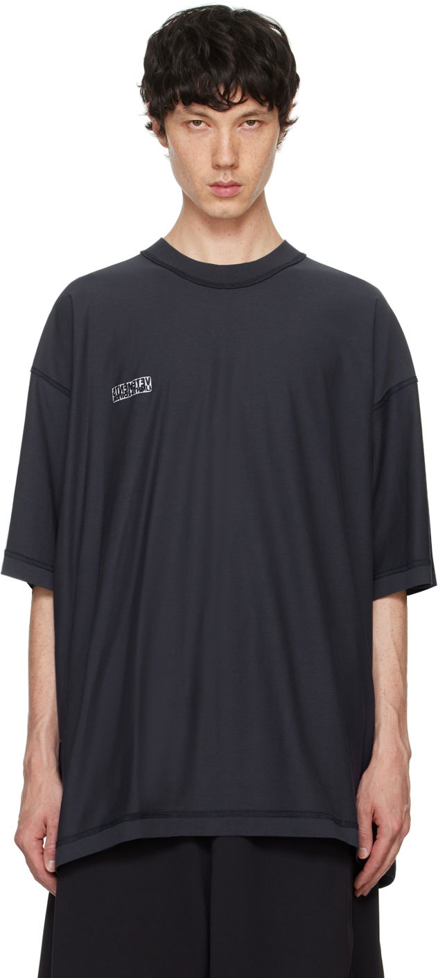 Tričko VETEMENTS Navy Inside Out Label T-Shirt Čierna | UA65TR107N, 0