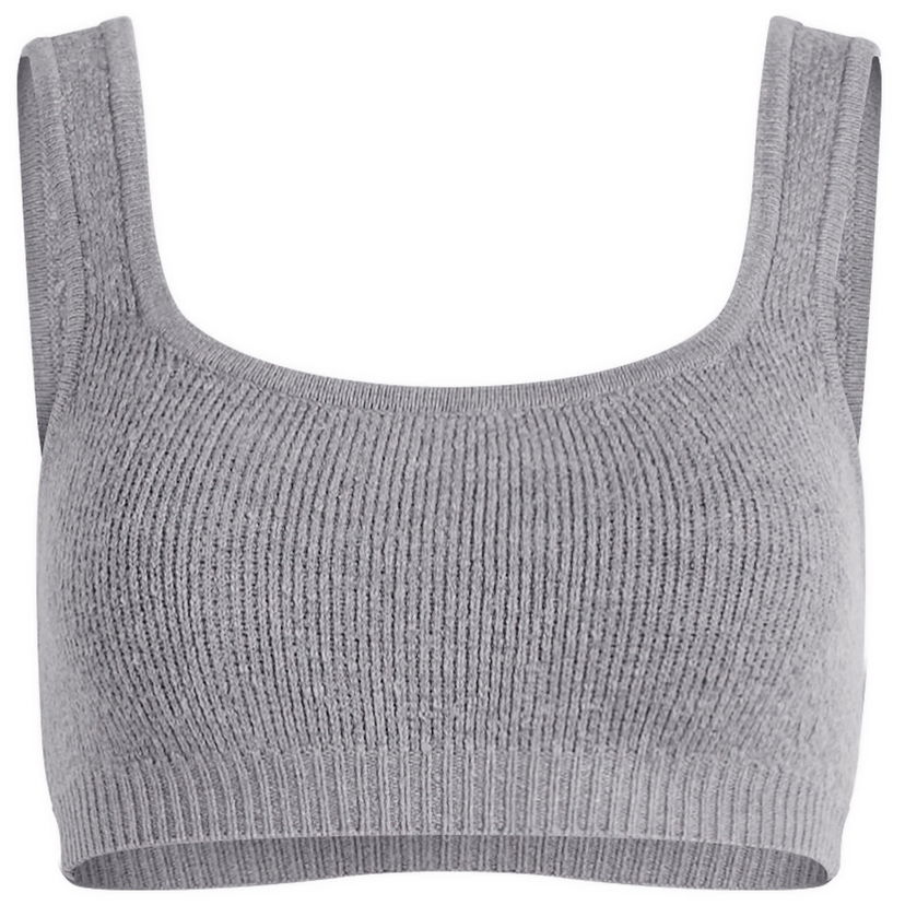 Podprsenka SKIMS Textured Knit Bralette Size Large Šedá | SP-SCP-9926W-DHG