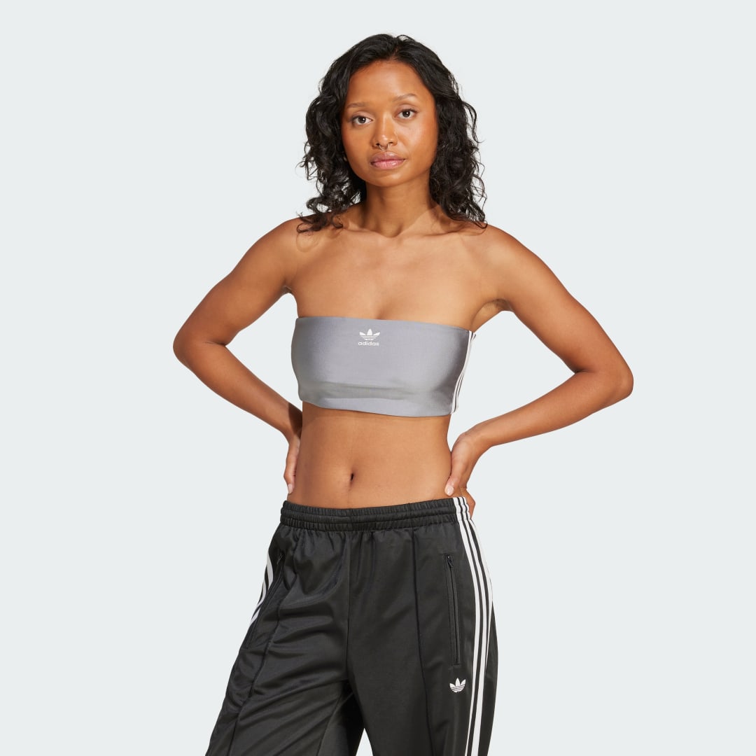 Podprsenka adidas Performance 3-Stripes Tube Top Šedá | JD3385, 0