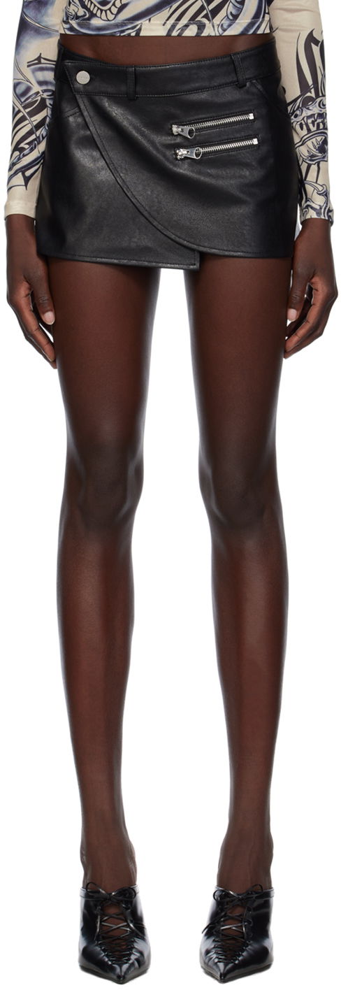 Sukňa Miaou Miaou Hunter Faux-Leather Miniskirt Čierna | 4035VLBLK, 0