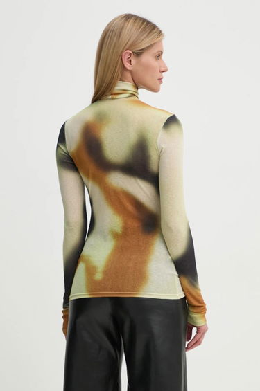 Tričko Nanushka HARRI Printed Turtleneck Top Béžová | NW24FWTP33076, 2