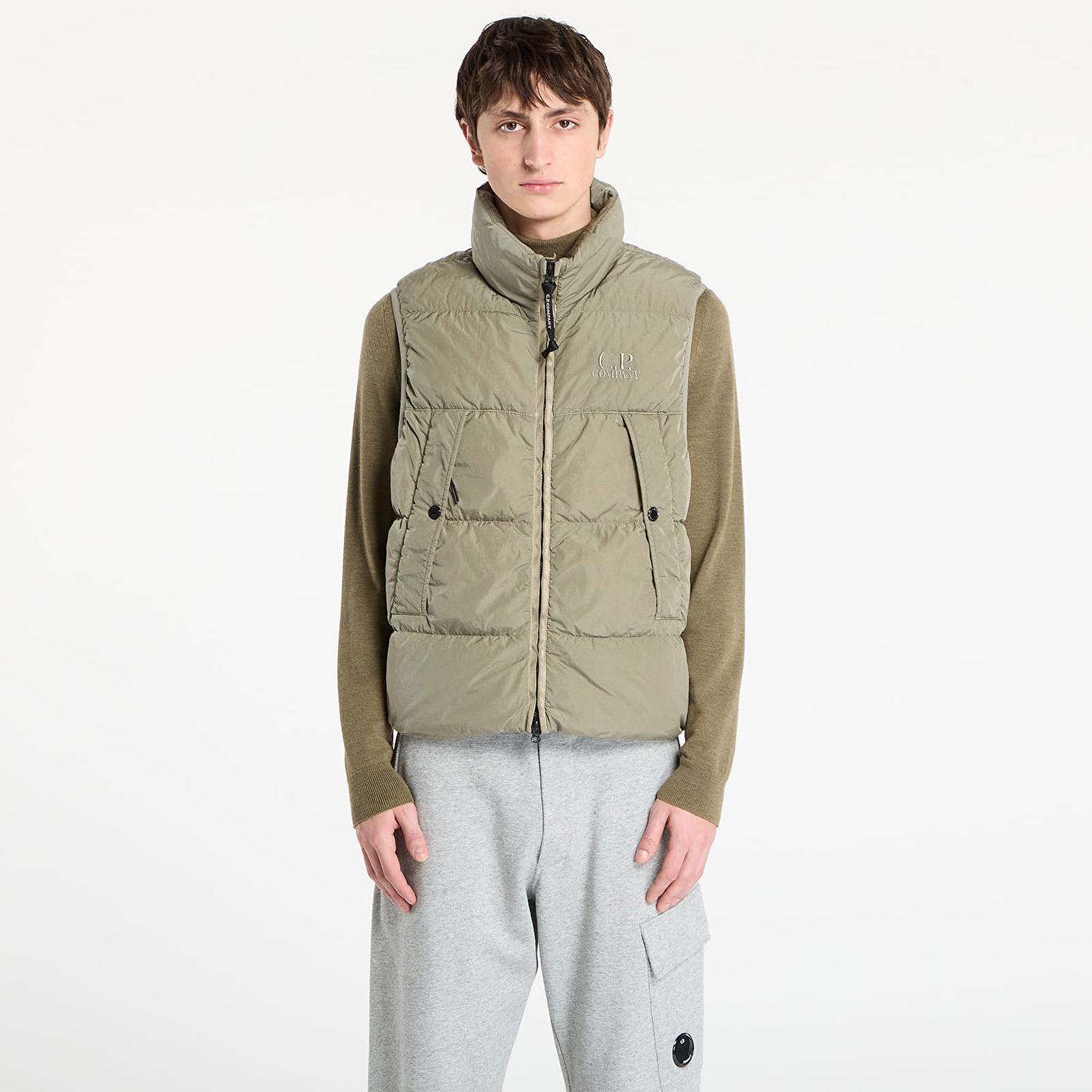 Vesta C.P. Company High-collar Puffer Vest Zelené | 19CMVE149A005904G-356, 0