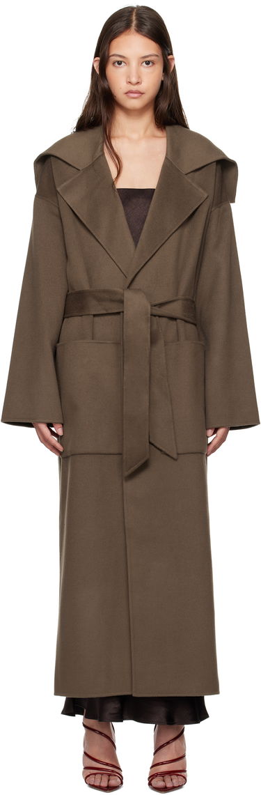 Kabáty Nanushka Nanushka Ruta Hooded Wrap Coat Hnedá | NW24FWOW36378, 0