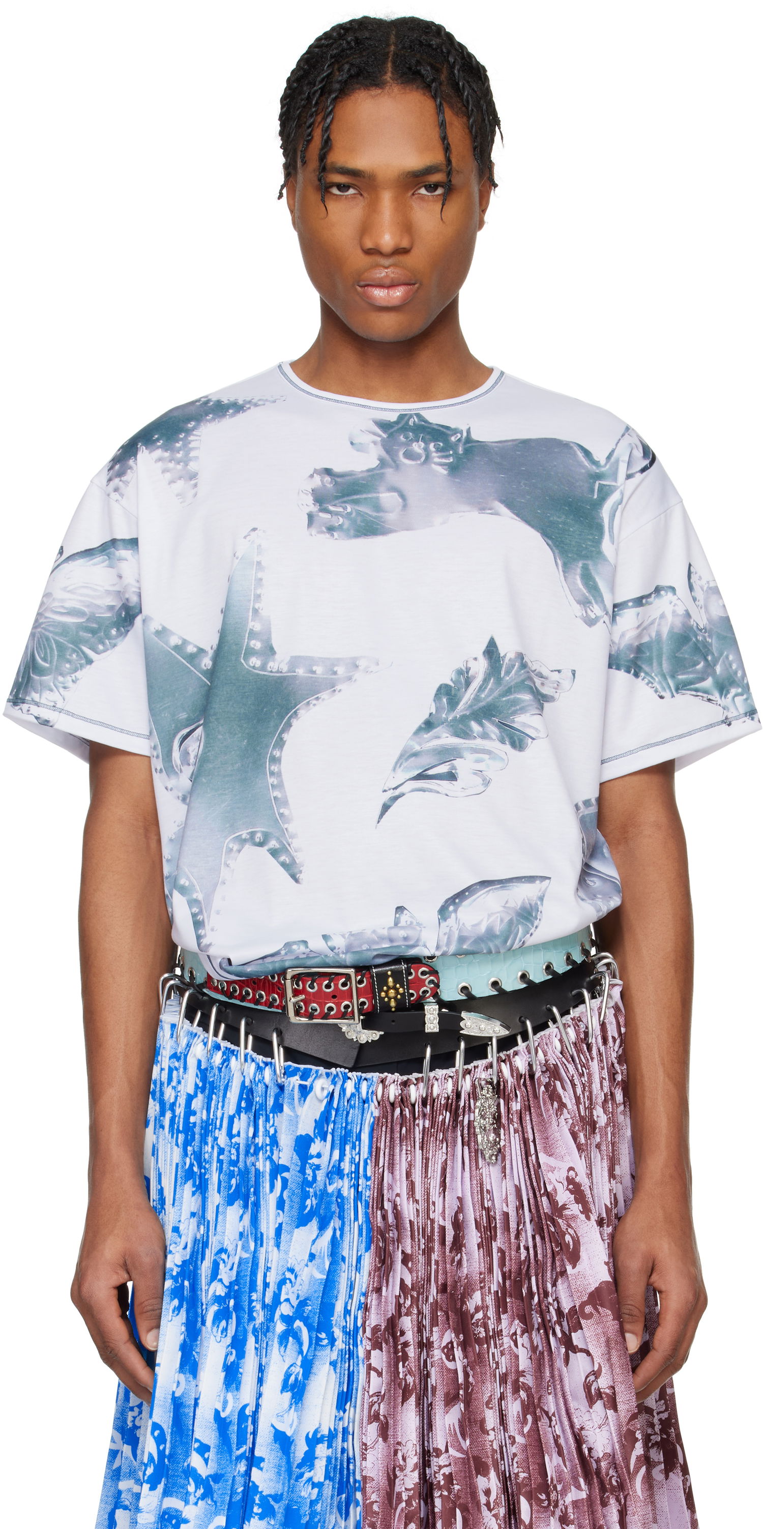 Tričko Chopova Lowena Chopova Lowena Zoom Spur Oversized Graphic T-Shirt Biela | 2303, 0