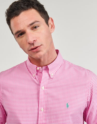 Košeľa Polo by Ralph Lauren Long sleeved Shirt Polo Ralph Lauren CHEMISE AJUSTEE SLIM FIT EN POPELINE RAYE Ružová | 710929345003, 4