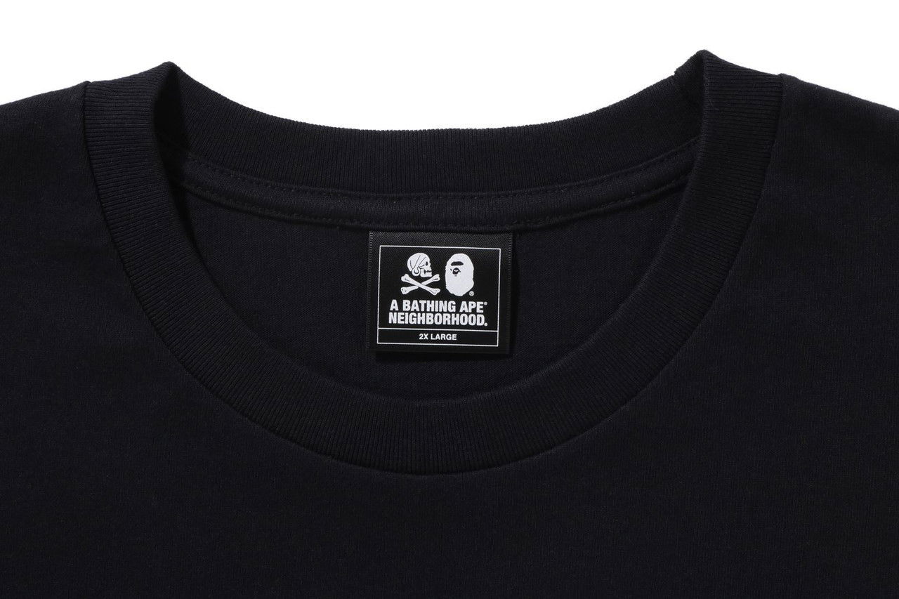 Bape x Neighborhood College Tee Black Velikost: XL