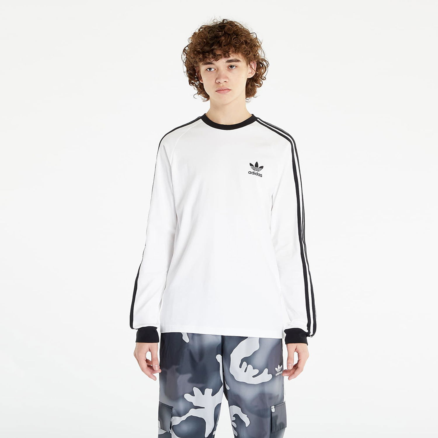 Tričko adidas Originals 3-Stripes Long Sleeve Tee Biela | IA4879, 0