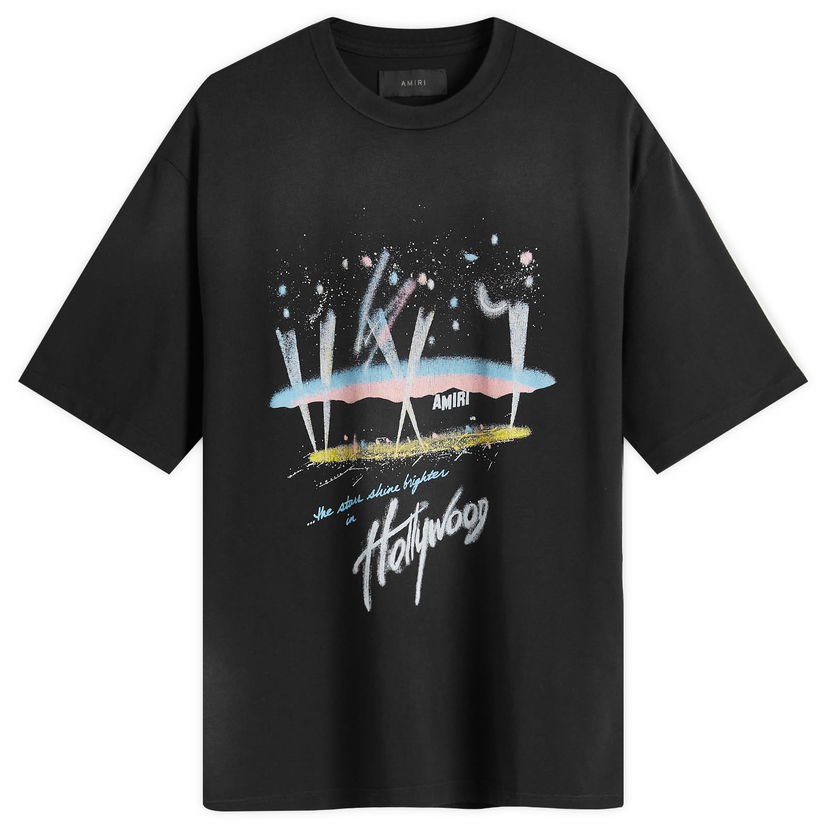 Tričko AMIRI Hollywood Lights Oversized T-Shirt Čierna | AWJYTE1030-001