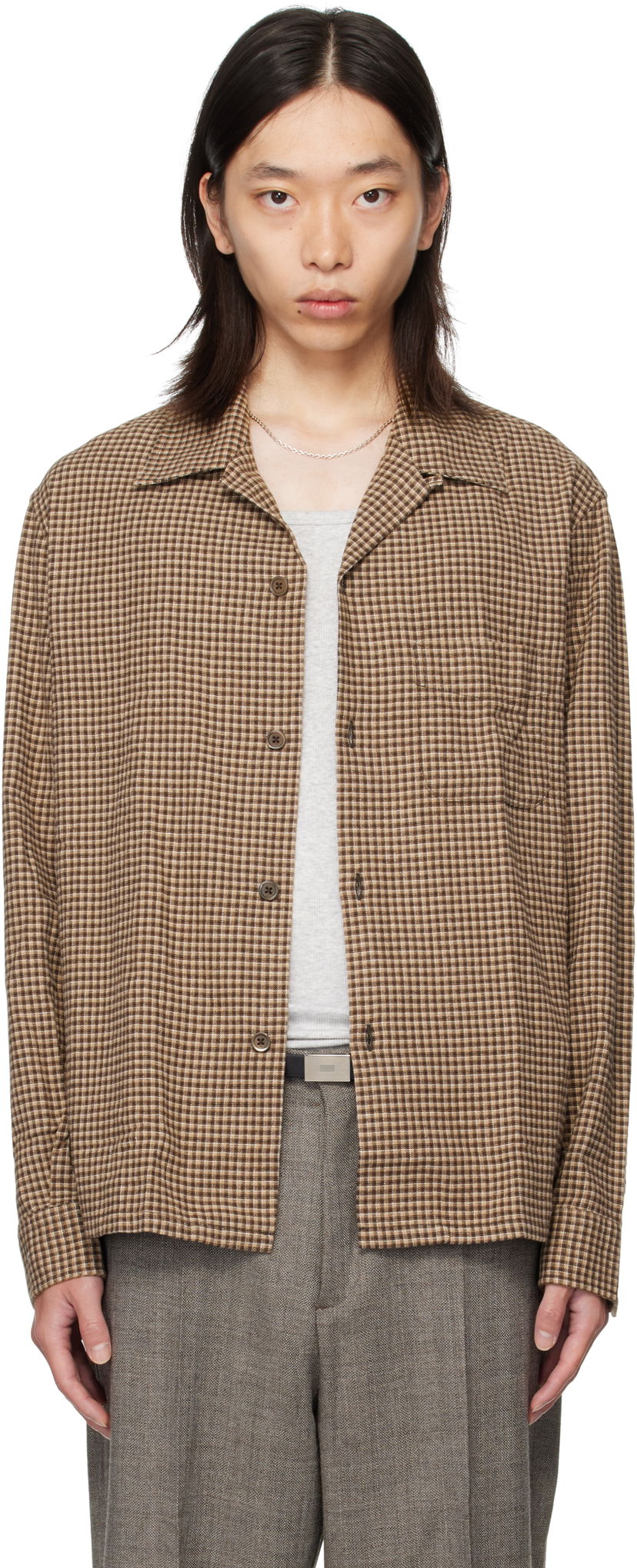 Košeľa OUR LEGACY OUR LEGACY Heusen Check Shirt Hnedá | M4252HE