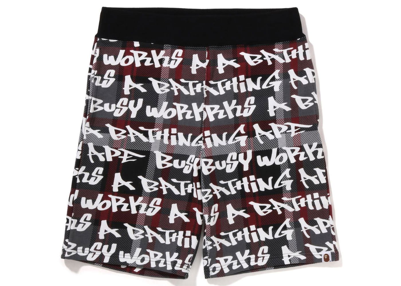 Šortky BAPE Graffiti Check Shorts Čierna | 1I80-153-007, 0