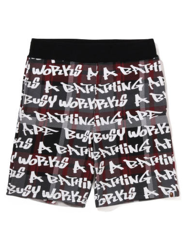 Šortky BAPE Graffiti Check Shorts Čierna | 1I80-153-007