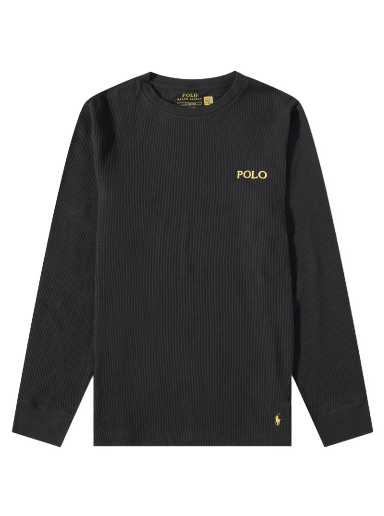 Tričko Polo by Ralph Lauren Long Sleeve Waffle Lounge Tee Čierna | 714899615004