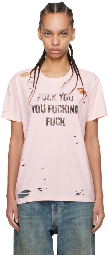 Tričko R13 R13 Printed Distressed T-Shirt Ružová | R13WK001-016YY, 0