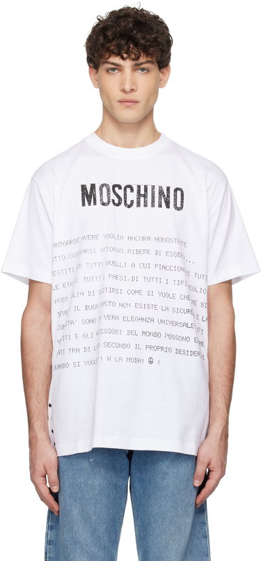Tričko Moschino Moschino Message Print T-Shirt Biela | 251ZZA071702411001, 0