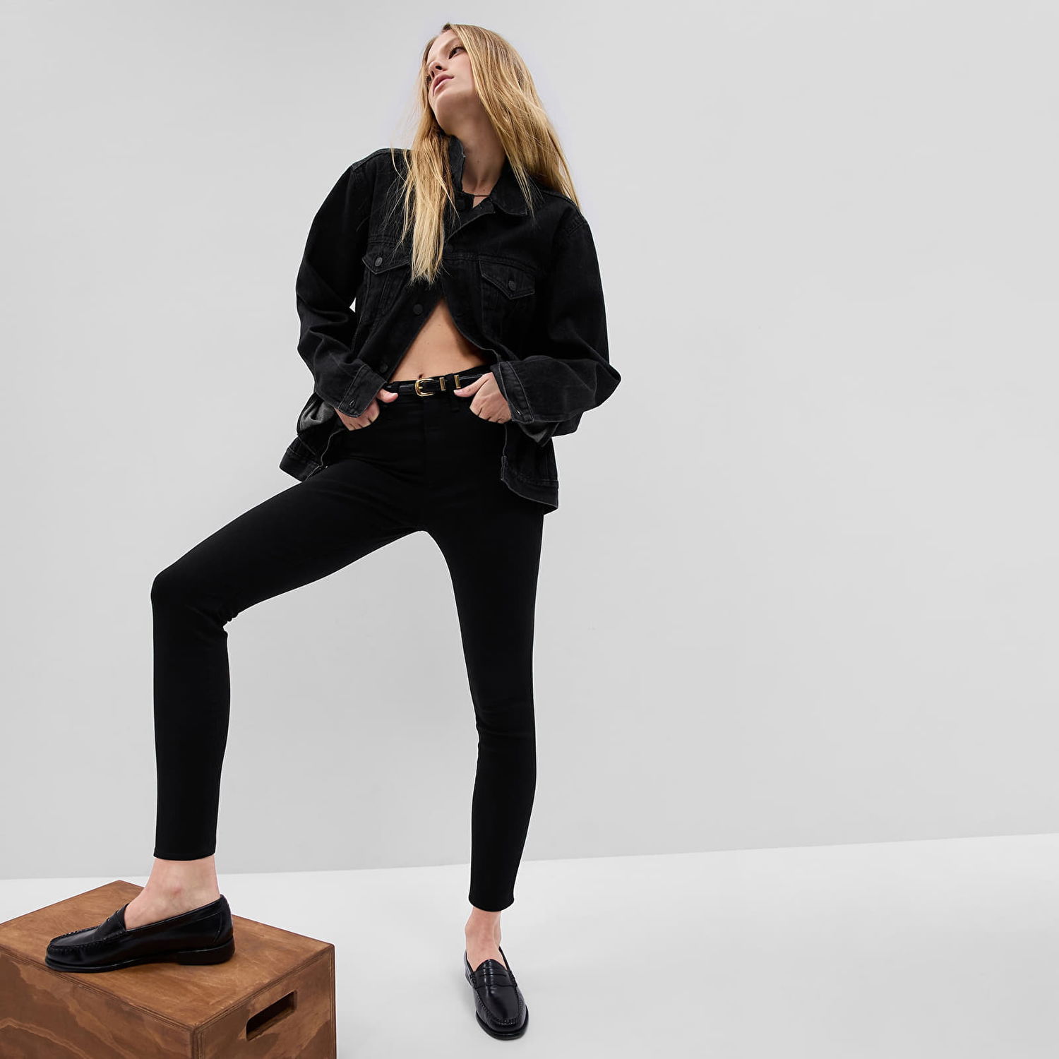 Džínsy GAP Denim Pants Skinny - High Rise Absolute Black Čierna | 703532-00, 0