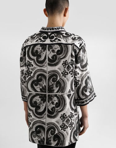 Košeľa Dolce & Gabbana Dolce & Gabbana Majolica Print Linen Shirt Rôznofarebný | G5GJ8TFP4M8IU3TN, 2