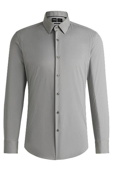 Košeľa BOSS Men's Slim Fit Performance-Stretch Shirt Šedá | 50539403, 0
