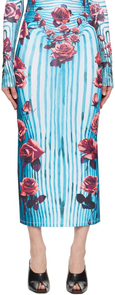 Sukňa Jean Paul Gaultier Flower Print Maxi Skirt Modrá | 24/25-F-JU088-J551-503001, 0