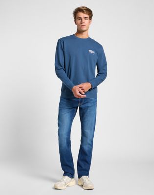 Sveter Lee Regular Fit Crewneck Sweatshirt XXL Modrá | 112363878, 1