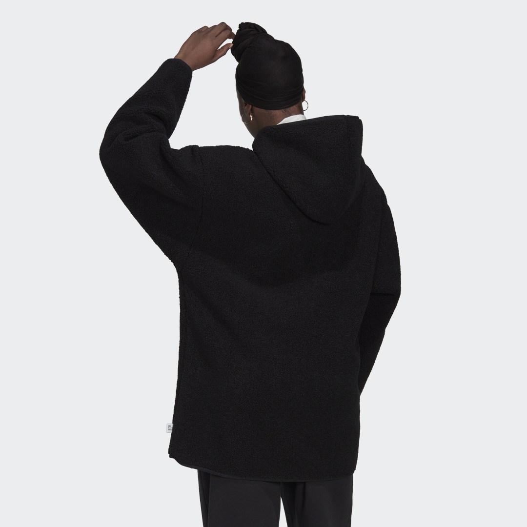 Bunda adidas Originals Polar Fleece Long Hooded Jacket Čierna | HM2841, 1