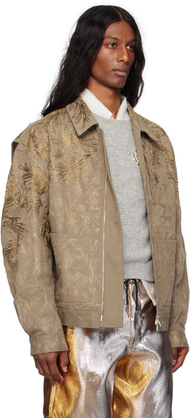 Bunda Dries Van Noten Dries Van Noten Embroidered Jacket Béžová | 251-020542-1046, 1