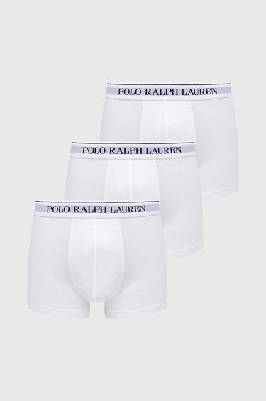Boxerky Polo by Ralph Lauren Cotton Trunk - 3 Pack Biela | 714835885001, 0