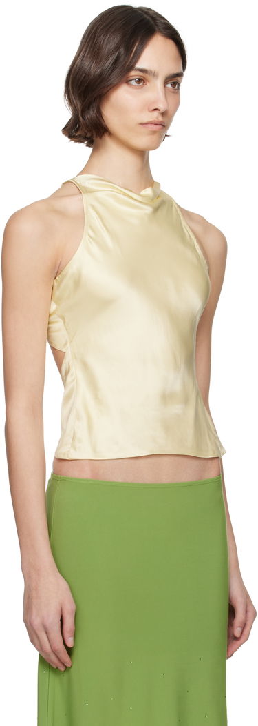 Tielko GUIZIO Guizio Regine Cowl Neck Silk Top Žltá | S25105W022, 1