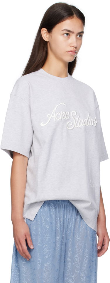 Tričko Acne Studios Acne Studios Logo T-Shirt Šedá | CL0370-, 4