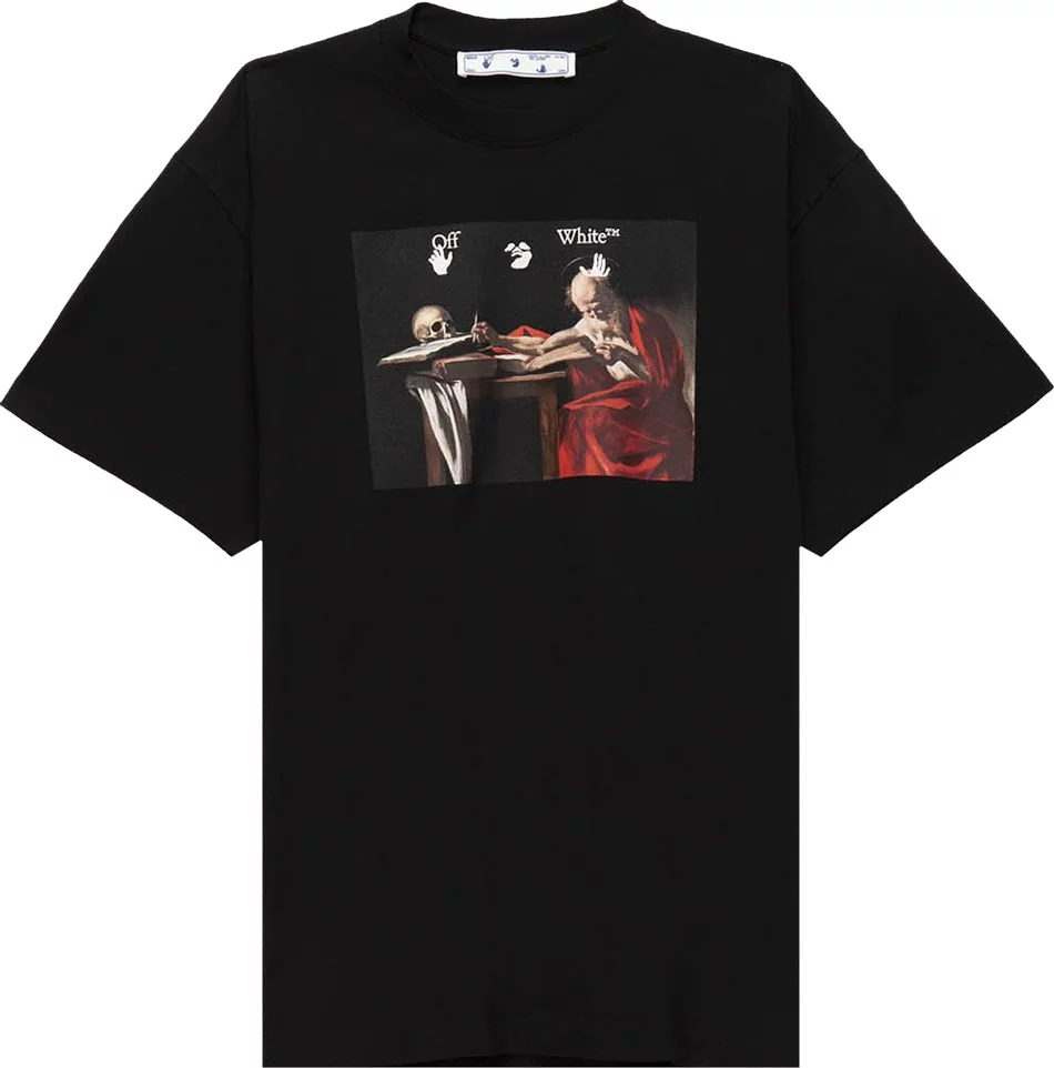 Tričko Off-White Caravaggio Print T-Shirt Size S Čierna | OMAA038R21JER003, 0