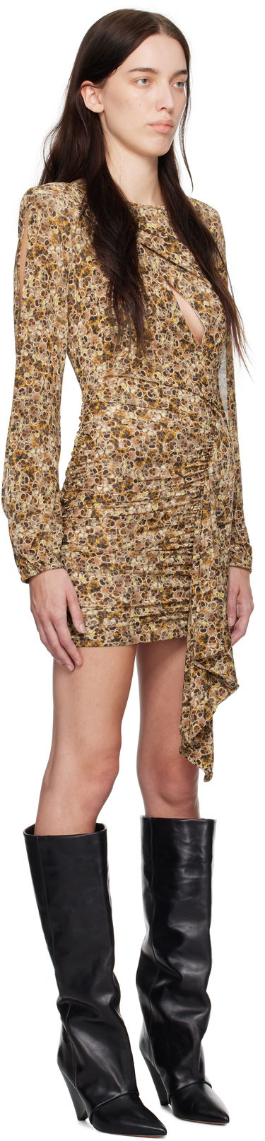 Šaty ISABEL MARANT Isabel Marant Vinia Draped Mini Dress Hnedá | RO0607FA-B3K02I, 1