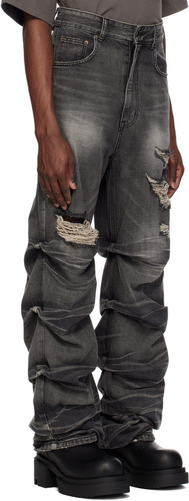 Džínsy We11done We11done Distressed Wrinkled Straight Leg Jeans Šedá | WD-DP0-25-319-M-BK, 1