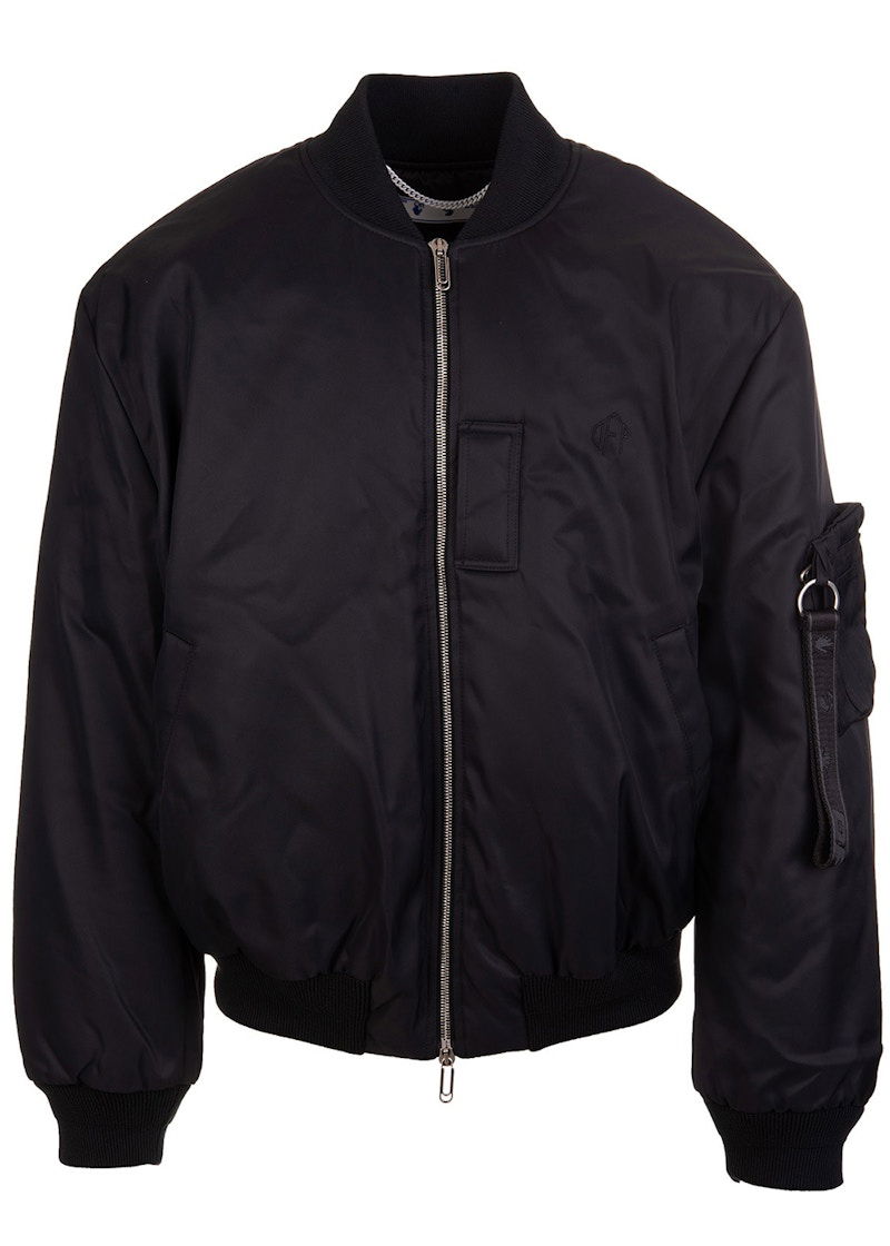 Bomber bunda Off-White Embroidered Off Logo Bomber Jacket Čierna | OMEH038F21FAB0011000, 0