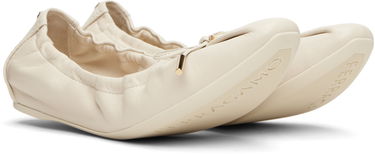 Starostlivosť o obuv FERRAGAMO Salvatore Ferragamo Elasticated Ballerina Flats Béžová | 779657, 3