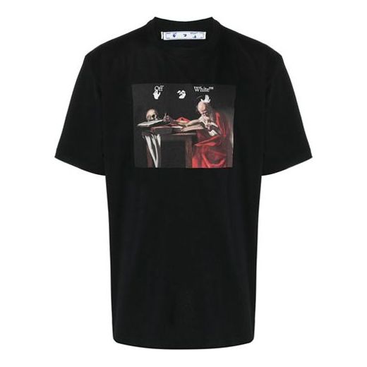 Tričko Off-White Caravaggio Print Short-Sleeve Tee Čierna | OMAA038R21JER0031025, 0