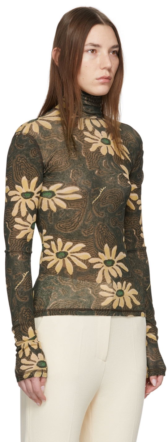 Sveter Nanushka Nanushka Harri Floral Turtleneck Top Hnedá | NW22RSTP00999, 1