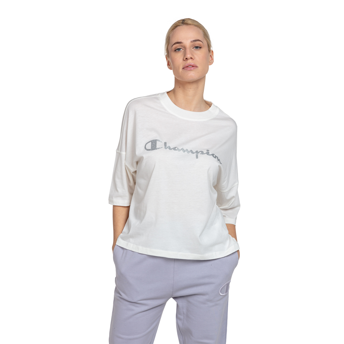 Tričko Champion TWISTED Loose Fit 3/4 Sleeve T-Shirt Biela | CHA231F811-11, 0