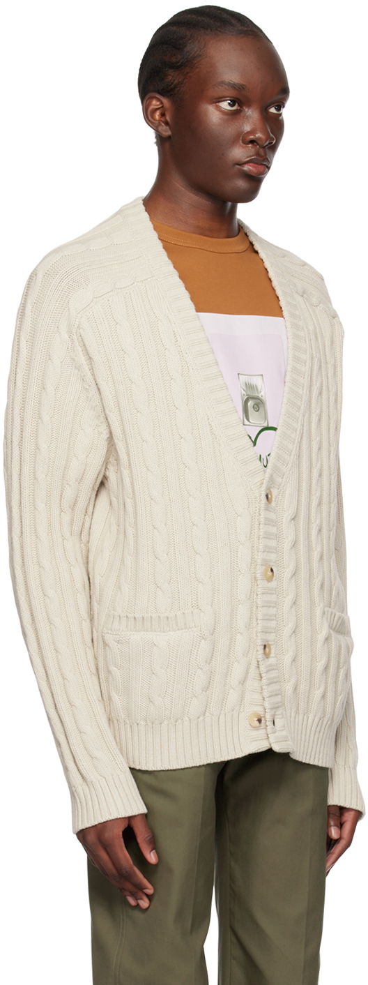 Sveter Helmut Lang Helmut Lang Cable Knit Cardigan Béžová | N04HM704, 1