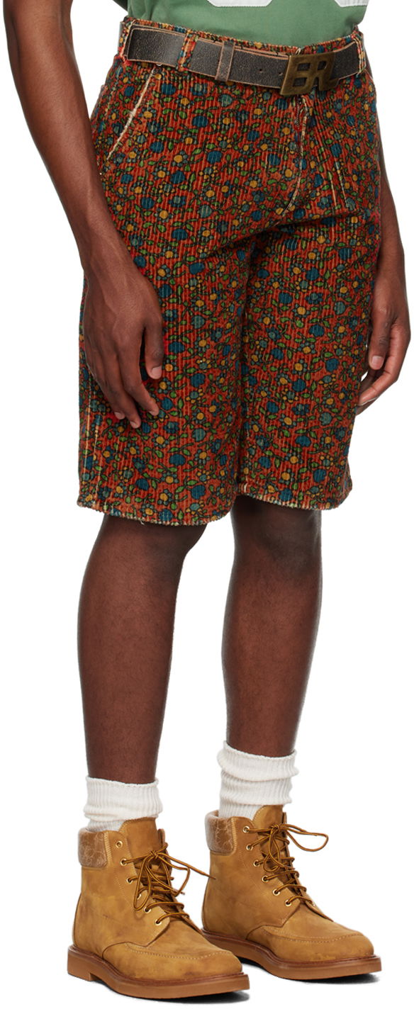 Printed Corduroy Shorts
