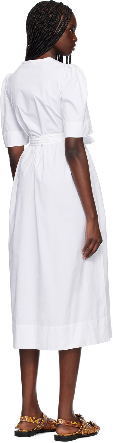 Šaty GANNI GANNI Stretch Cotton Tie Strap Midi Dress Biela | W0306, 2