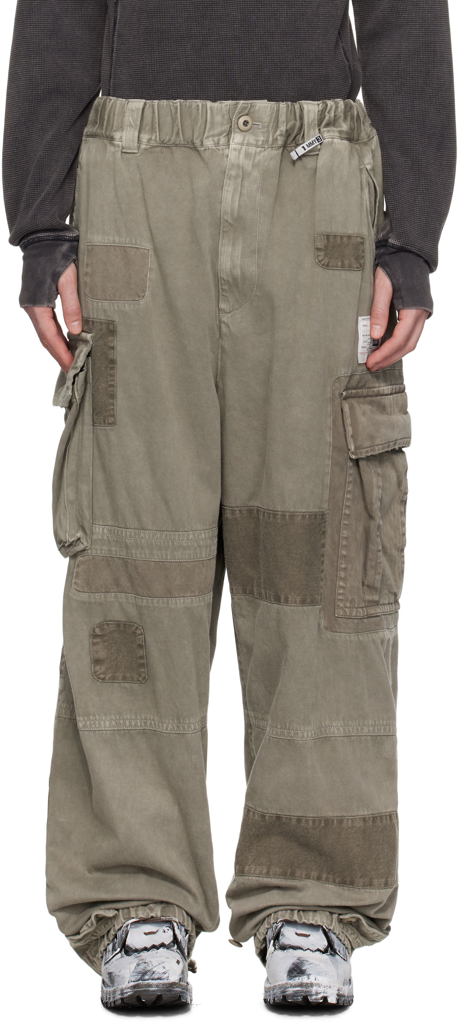 Cargo nohavice Maison MIHARA YASUHIRO MIHARA YASUHIRO Repair Cargo Pants Zelené | A14PT053, 0
