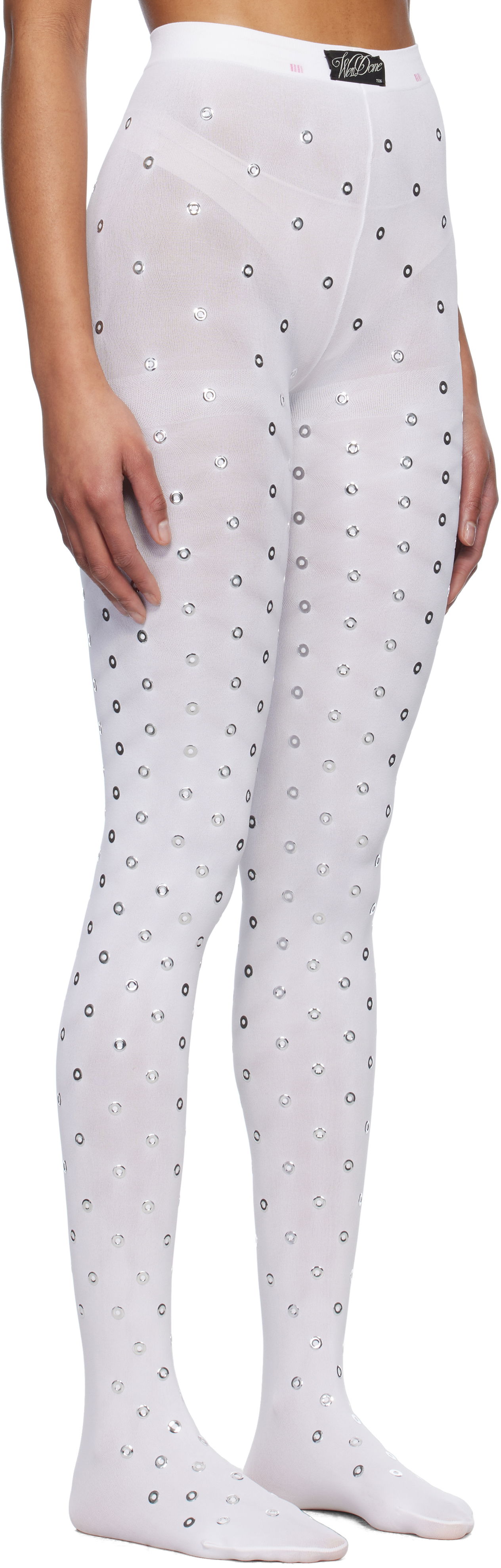 Ponožky We11done We11done Eyelet Tights Biela | WD-LE0-25-284-W-WH, 1