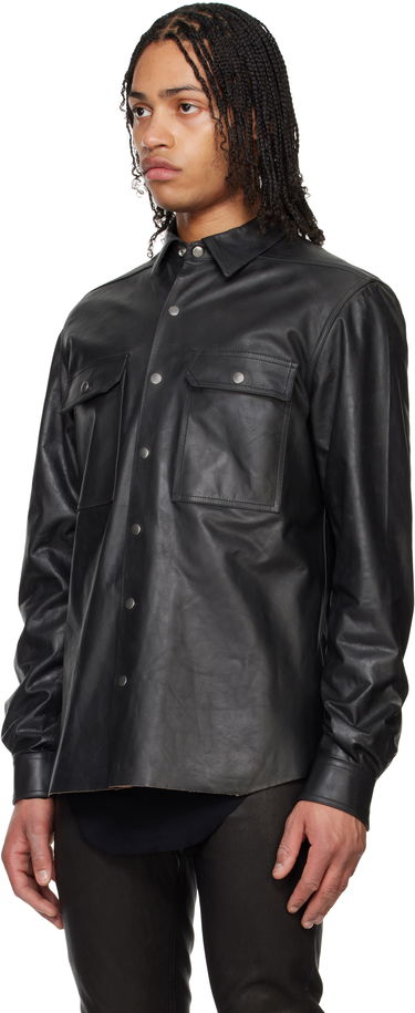 Košeľa Rick Owens Rick Owens Hollywood Leather Overshirt Čierna | RU01E5729 LTP, 3