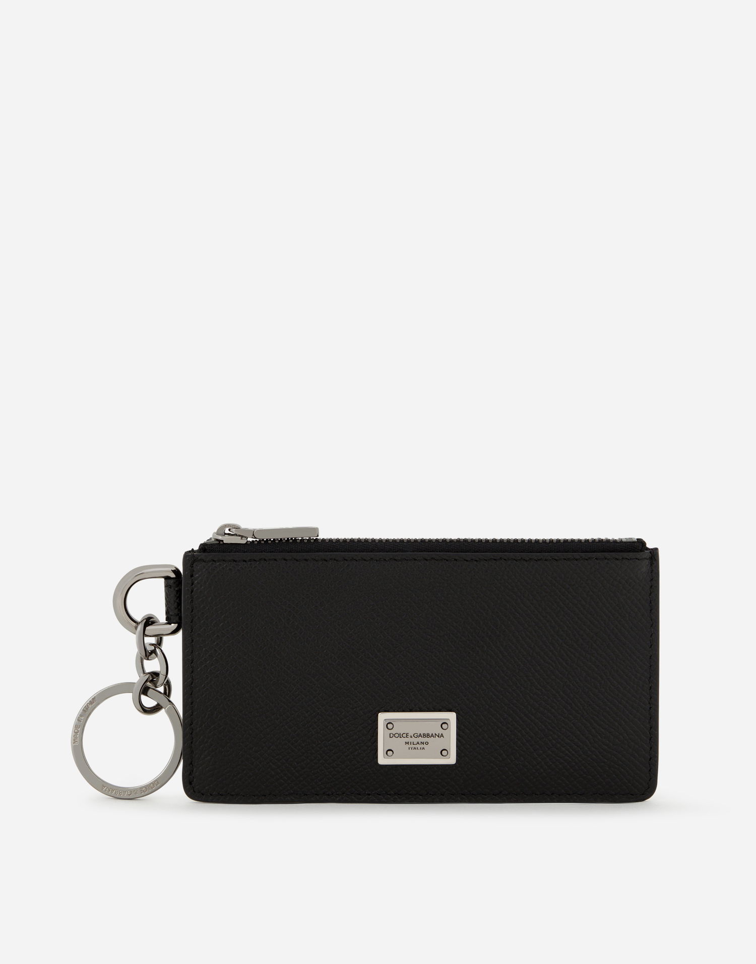 Peňaženka Dolce & Gabbana Calfskin Card Holder With Ring And Logo Tag Čierna | BP2524AG21980999, 0