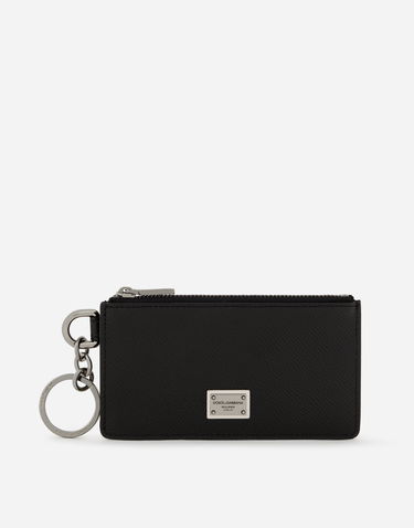 Peňaženka Dolce & Gabbana Calfskin Card Holder With Ring And Logo Tag Čierna | BP2524AG21980999, 0