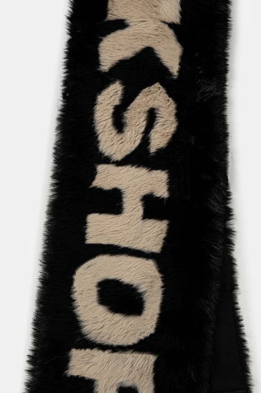Šál 032C Faux Fur Scarf With Lettering Čierna | F24-UAW-3303-050, 2