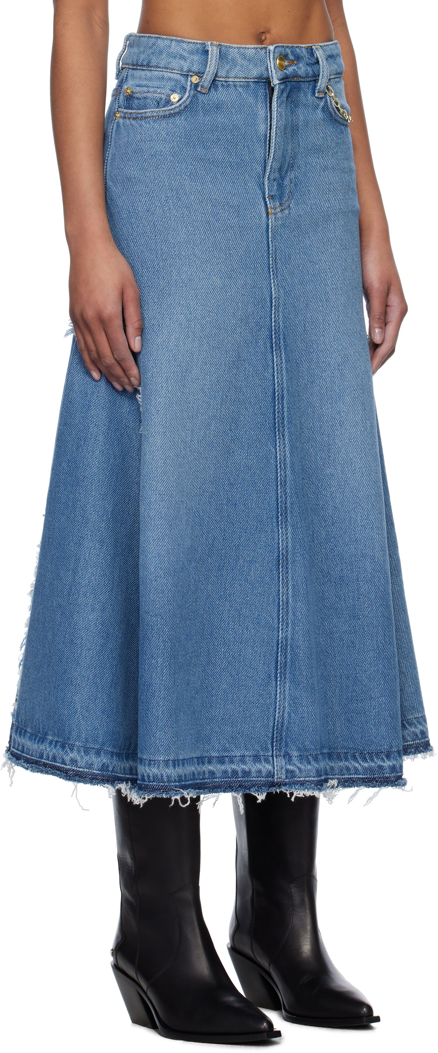 Sukňa GANNI GANNI Denim Midi Skirt Modrá | J1601, 1