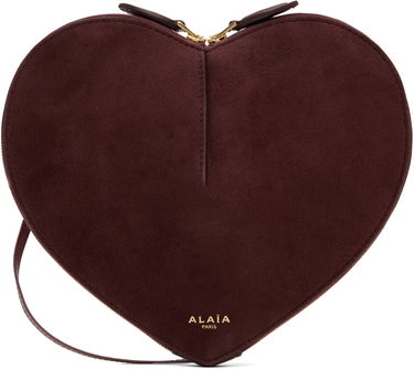 Kabelka Alaïa ALAÏA 'Le Coeur' Suede Crossbody Bag Vínová | AA1P003CA577, 0