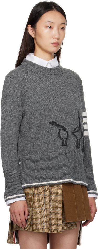 Sveter Thom Browne Thom Browne Merino Wool Geese Intarsia Sweater Šedá | FKA499A-Y1029, 1