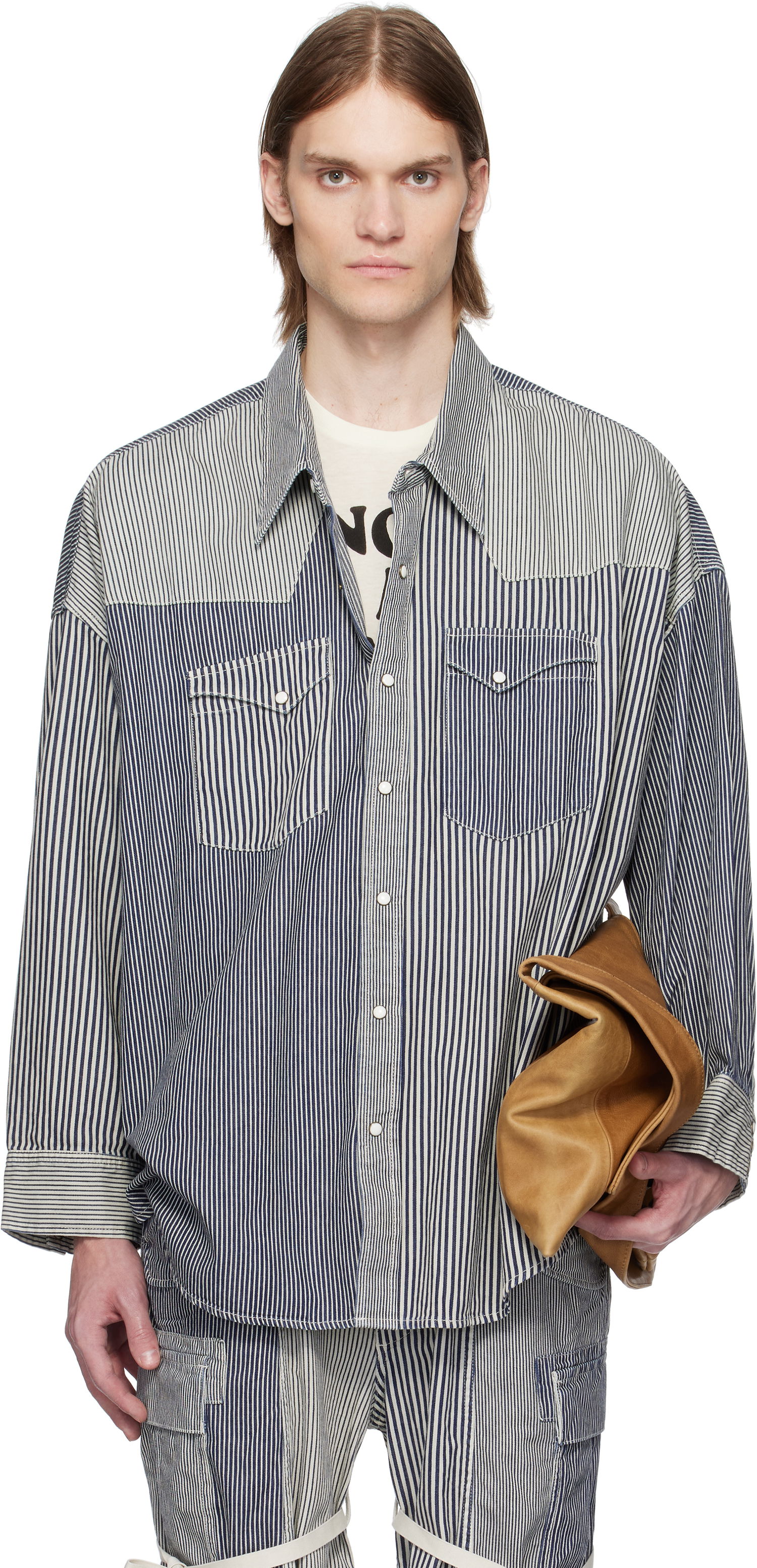 Košeľa R13 R13 Oversized Cowboy Shirt Modrá | R13MD028-D212A, 0